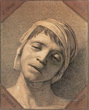  cabeza Pintura - Jefe de los Muertos Marat Neoclasicismo Jacques Louis David